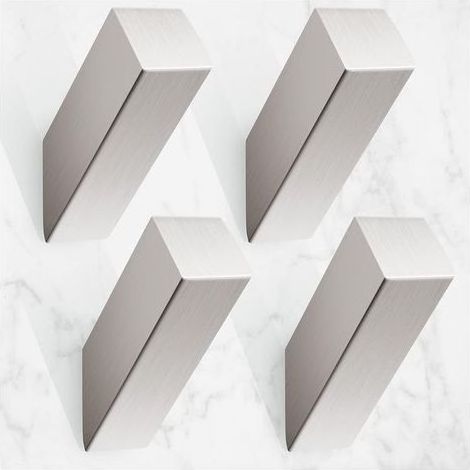 Handtuchhaken, moderne und wasserfeste silberne Wandhaken für das Badezimmer, robuste Wandhaken aus Edelstahl SUS 304 (4er-Pack, gebürstetes Nickel) (1/5)