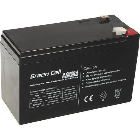 Bateria green cell agm vrla 12v 7ah sin mantenimiento para unidades sai (1/4)