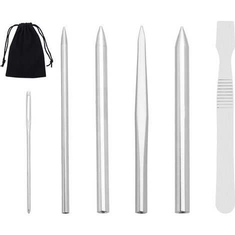 Set di 6 accessori per paracord: strumenti per paracord, dima, ago, allacciatura, cucitura per lavori in pelle