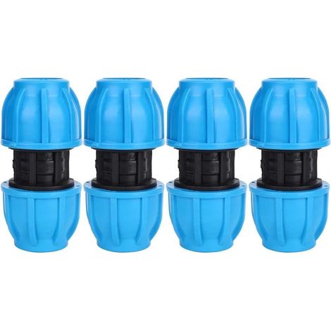 Conectores rectos de tubería de agua de plástico PE, de 25 mm a 25 mm, accesorios de conexión de tuberías de PVC, PE y PPR, 4 piezas. (1/5)