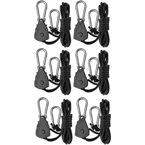 Lot de 6 supports à cliquet robustes et réglables de 3 mm (1/8 pouce) pour lampes de croissance, utilisés pour le jardinage. (1/4)