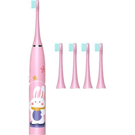 Elektrische Zahnbürste für Kinder von 2 bis 12 Jahren, elektrische Kinderzahnbürste mit 3 Modi, weichen Borsten, USB-aufladbar, 2-Minuten-Timer (rosa) (1/5)