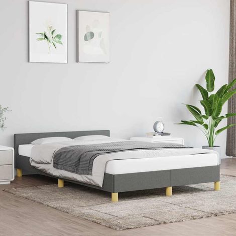 Estructura de cama sin colchón tela gris oscuro 120x200 cm vidaXL (1/5)
