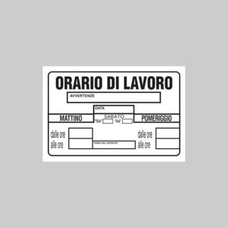 Cartello 'orario di lavoro' 20x30 cm (10 pezzi) (1/2)