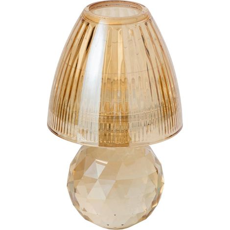 Photophore Design en Cristal "Célian" 18cm Champagne (1/4)