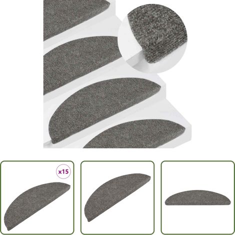 Rutschfeste Matten - Stufenmatten Selbstklebend 15 Stk. 56x17x3 cm Grau (1/5)