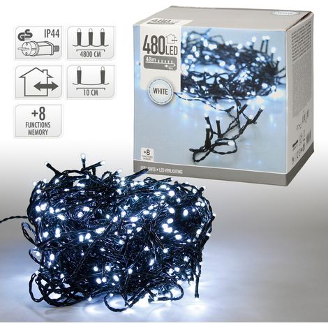 Guirlande scintillante EDM - esprit de Noël - lumière blanche froide - 480 ampoules LED - 36 m - 72091 (1/5)