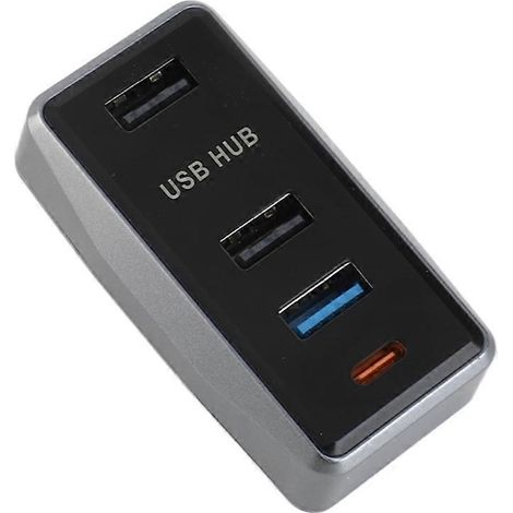 Station d'accueil USB pour voiture, répartiteur USB pour boîte à gants, adaptateur USB 4 en 1 avec fonction de charge automatique