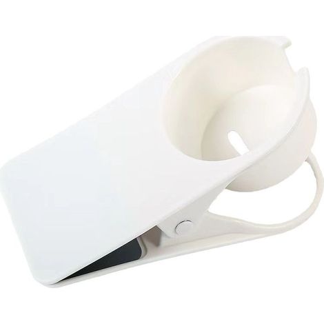 Porte-gobelet à Clip Boisson Bouteille Bureau Support de Tasse de Café, Eau, Boisson Gazeuse Clip Porte-Soucoupe Design pour le Bureau ou la Maison (BLANC) (1/5)