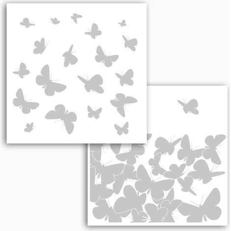 Komar Fenstersticker - Schmetterlinge - 31 x 31 cm - Fensteraufkleber - Minimalistisch Naturmotiv