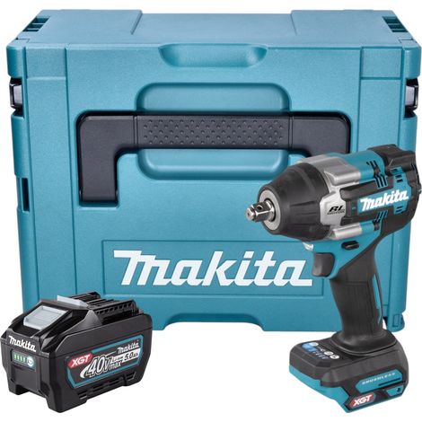 Makita TW 007 GT101 Llave de impacto sin cable 40 V máx. 760 Nm 1/2'' sin escobillas + 1x batería recargable 5,0 Ah + Makpac - sin cargador (1/5)