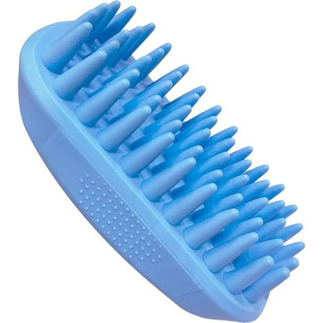 Pet Silicone Shampoo Brush for Long & Short Hair Medium Large Pets Dogs Cats, Anti-skid Rubber Dog Cat Pet Mouse Grooming Shower Bath Brush Massage Comb (Blue (New)) (1/5)