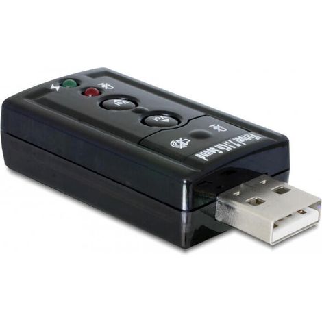 Adaptador de sonido DELOCK externo USB2.0 Virtual 7.1 24Bit 96kHz (1/3)
