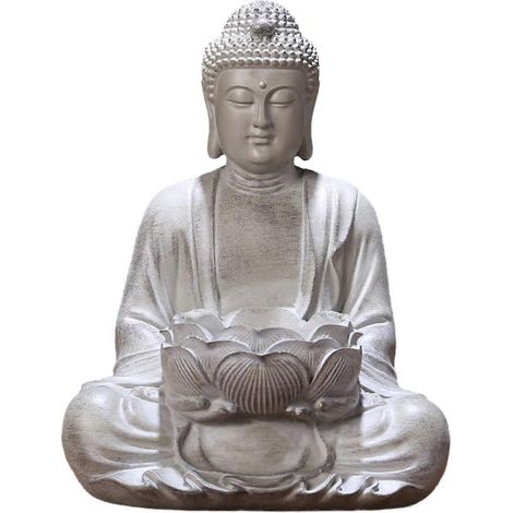 Lotus-Buddha-Statue, Kerzenhalter, Tischdekoration, tragbare chinesische Figur, Skulptur, Ornament-Big (1/5)