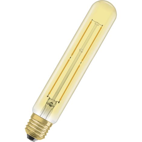 OSRAM Lampada LED Vintage 1906 Classic Tubular FIL, E27, tubolare, oro, 4W, 400lm, 2000K, luce bianca molto calda, filamento magnetico, basso consumo energetico, lunga durata (1/5)