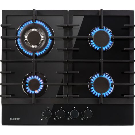 Klarstein – Plaque de cuisson gaz 4 feux encastrable – Brûleurs Sabaf en inox – Puissance 8,1 kW – Allumage électrique sécurisé – Facile à nettoyer