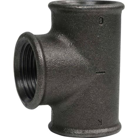 Té Égal 90° Fonte Malléable Noire Femelle/Femelle EN 10242 2''
