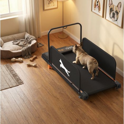 Cinta de correr para perros negra de acero, silenciosa, 2 en 1, 109,5 x 49 x 72 cm, REDOM (1/5)
