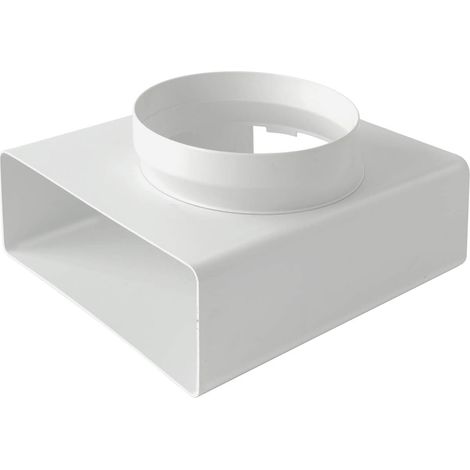 La Ventilazione CRTV229B Raccord en T vertical de tube rond 150 mm a rectangulaire 220 x 90 mm. Couleur : blanc. (1/3)