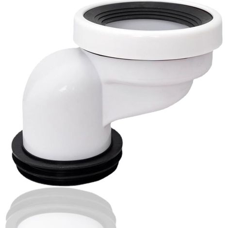 10 cm langer Exzenteranschlussschlauch, Exzenter-WC-Schlauch, starrer Kunststoff, gebogener Abfluss, gerader Exzenter-WC-Anschluss (1/5)