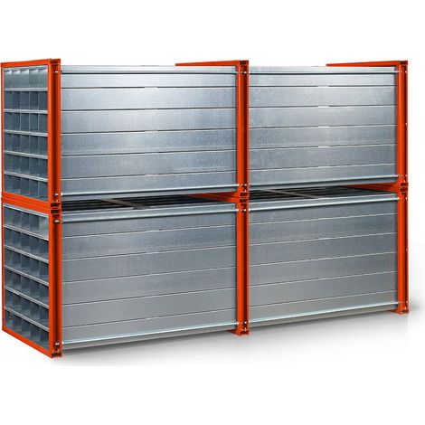 RR Industrietechnik Wabenregal RWR-64/3 3000x1000x1000mm mit 64 Fächern RAL 2004 Reinorange