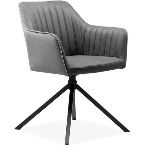 Chaise de séjour pivotante gris/noir Ray (1/5)