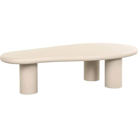 Table de café chic beige finition plâtre - Beige élégant (1/5)