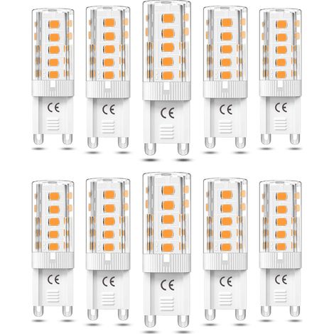 10 ampoules LED G9 à intensité variable 5W blanc chaud 3000K, équivalent à une ampoule halogène 50W AC110/220V [Classe énergétique F] (1/5)