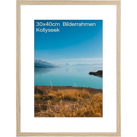 Bilderrahmen 30x40 MDF Acrylglas Aufhängen Aufstellen holz 30x40cm (1/5)