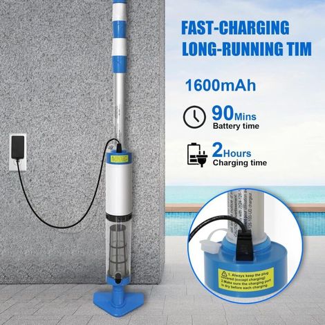 Aspirateur de piscine portatif sans fil 3 en 1 avec une autonomie de plus de 100 minutes. (1/5)