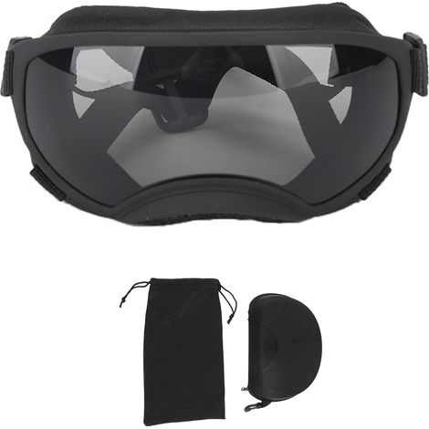 Lunettes de protection UV anti-buée pour chien, ajustables et résistantes au vent, sécurité oculaire en extérieur, grises (1/5)