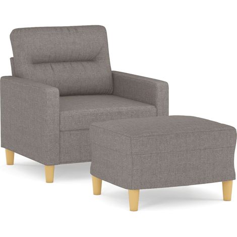 Maison Exclusive - Sessel mit Hocker Taupe 60 cm Stoff