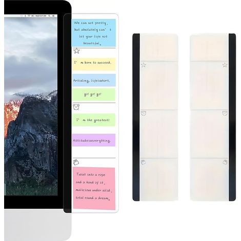 2 Pièces Accessoires Bureau Travail, Moniteur, Tableau Mémo, Tableau de Message, Fournitures de Bureau pour homme et femme, support de notes autocollantes pour ordinateur (1/5)