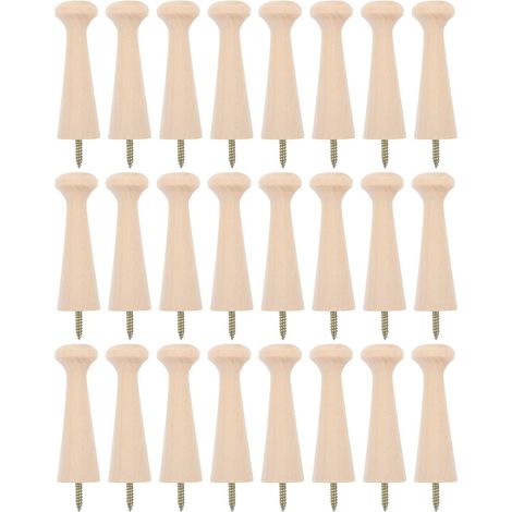 24 crochets muraux bois, 21x69 mm, pour entrée et vêtements (1/5)