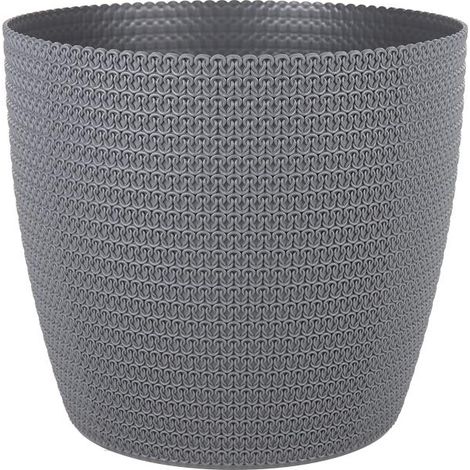 maceta o macetero trenzada color gris oscuro pp ø 255 x 221 mm 8,5 l caja 5 unid. (1/4)