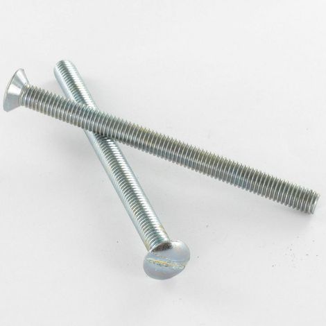 Vis métaux Tête fraisée bombée TFB Fendue M4X45 Acier zingué blanc-1 pièce (1/4)