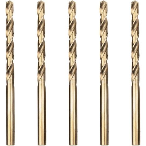 5 punte da trapano professionali da 5,0 mm per acciaio inossidabile, standard DIN 338-Crezuo