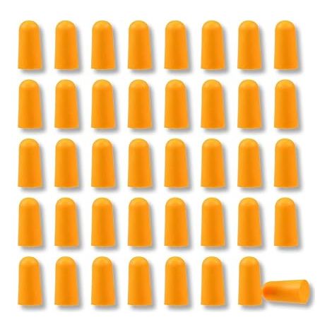 40 Paires Bouchons d'Oreilles Réutilisables Anti-Bruit 37dB Protection Auditive Dormir Ronflement Étude Voyage Isolation Acoustique (Orange) (1/4)