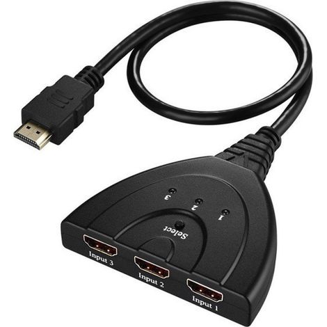 Commutateur/répartiteur HDMI, 1 entrée, 3 sorties, adaptateur multiport HDMI, compatible avec les câbles adaptateurs TV, 3 ports, compatible avec les boîtiers multimédias, les lecteurs DVD, les consol