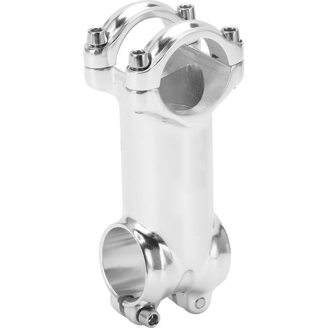 Potence vélo argent Meijun 31.8x80mm pour guidon VTT, fixation fourche avant 28,6mm (1/5)
