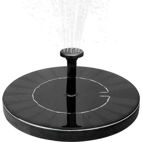 Fontaine de jardin solaire 1.5W – Pompe à eau avec batterie – 6 buses pour effets de pulvérisation – Dimensions 17x17x3 cm (1/5)