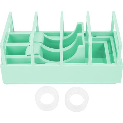 Distributeur de ruban adhésif de bureau avec 2 rouleaux de ruban, distributeur de ruban extensible pour bureau, coupe-ruban pour artisanat et emballage, vert (1/5)
