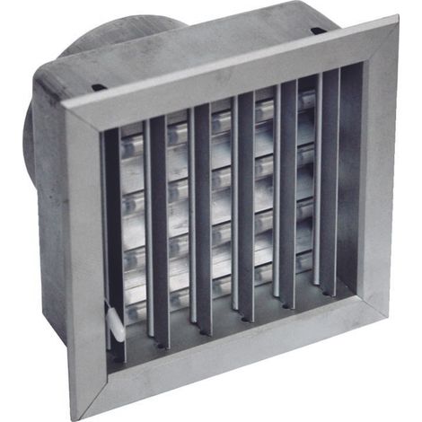 Aluminiumlüfter mit beweglichen Lamellen für Kamine 120x120 - Mit verstellbarer Klappe und DN80-Anschluss