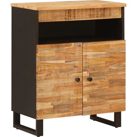 Seitenschrank mit Tür Braun 60 x 33 x 75 cm Massivholz Mango vidaXL