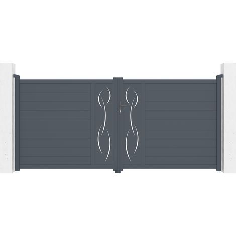 Portail aluminium battant LIFE 350x160cm (1/4)