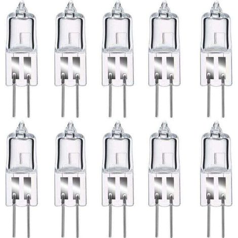 Enowelir Lot de 10 Ampoules Halogènes G4 12V 20W 2800K Blanc Chaud Transparentes Classe Énergétique C