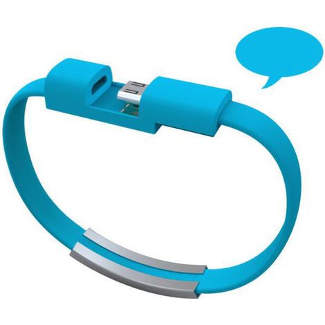 Bracelet Câble De Chargement - USB-C Lightning Micro-USB - 21 cm - Pour iPhone Android Téléphone Portable - 2 Pièces (1/5)