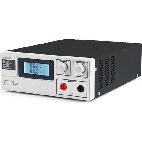 Velleman Alimentation de laboratoire, à découpage, réglable, 0-30 VCC/0-30 A, limitation de courant, protection contre les courts-circuits, affichage LCD, gris (1/4)