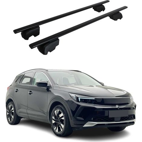 OMAC Barres de toit pour Opel Grandland / Grandland X 2017-2025 – City Crash tested – ISO PAS 11154:2006 – Antivol inclus – Charge max 75 kg – 2 barres Noir (1/4)