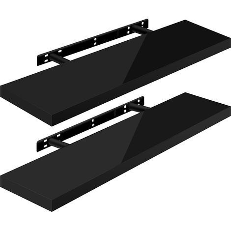 WOLTU 2 x Étagère Murale, Tablette Murale Panneau de Bois, Étagère Flottante, Étagère à Livres, 90x22, 9x3, 8cm, Nior RG9481sz-2 (1/4)